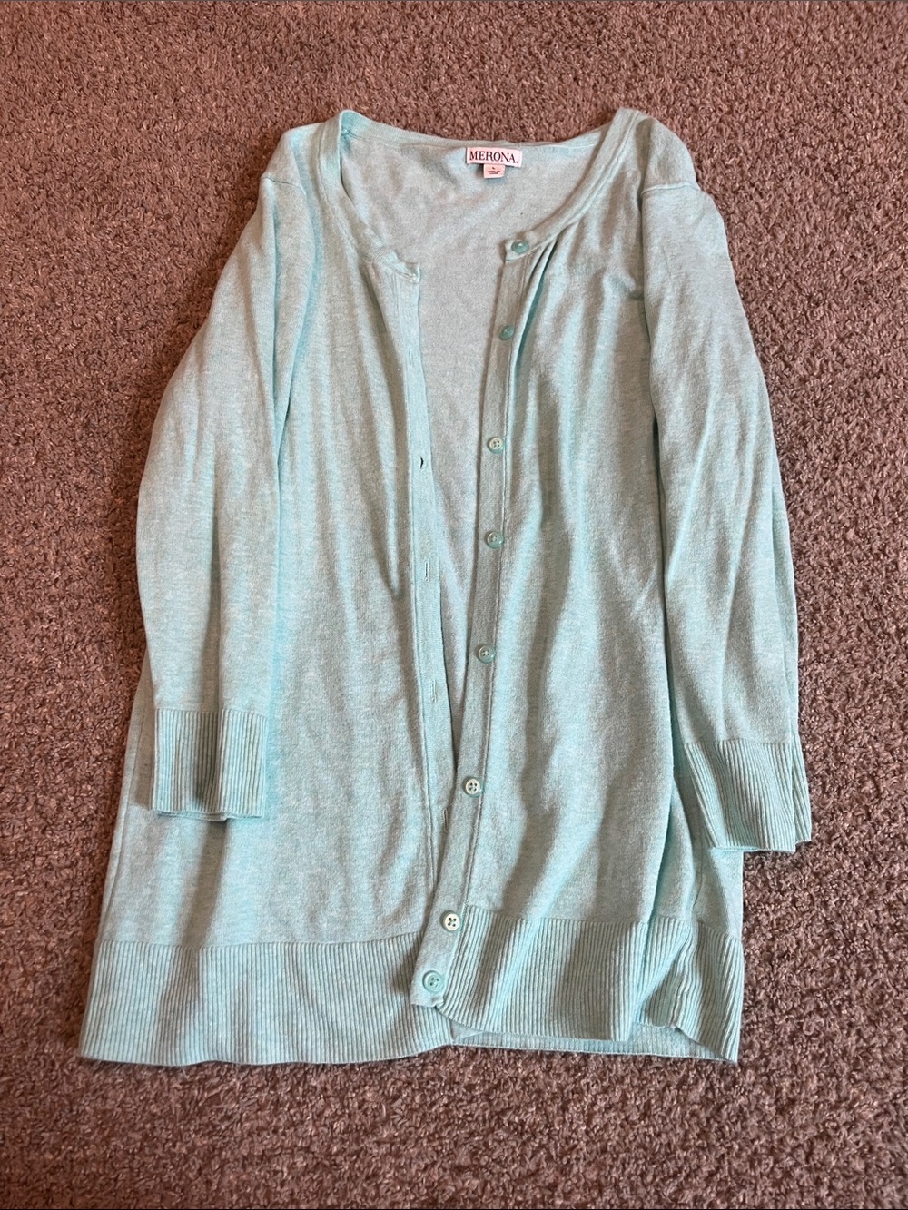 Merona Aqua Button-Front Lightweight Cardigan
